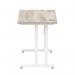 Impulse 1000 x 600mm Straight Office Desk Grey Oak Top White Cantilever Leg I003064