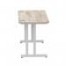 Impulse 1200 x 600mm Straight Office Desk Grey Oak Top Silver Cantilever Leg I003067