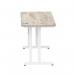 Impulse 1200 x 600mm Straight Office Desk Grey Oak Top White Cantilever Leg I003068