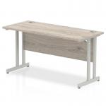 Impulse 1400/600 Rectangle Silver Cantilever Leg Desk Grey Oak I003071