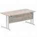 Impulse 1600 x 800mm Straight Office Desk Grey Oak Top Silver Cantilever Leg I003074