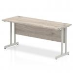 Impulse 1600/600 Rectangle Silver Cantilever Leg Desk Grey Oak I003075