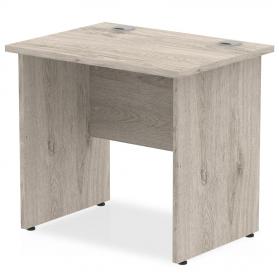 Impulse 800 x 600mm Straight Office Desk Grey Oak Top Panel End Leg I003082
