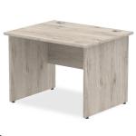 Impulse 1000 x 800mm Straight Office Desk Grey Oak Top Panel End Leg I003083