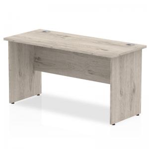 Impulse 1400 x 600mm Straight Office Desk Grey Oak Top Panel End Leg