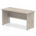 Impulse 1400 x 600mm Straight Office Desk Grey Oak Top Panel End Leg I003088