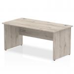 Impulse 1600 x 800mm Straight Office Desk Grey Oak Top Panel End Leg I003089