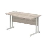 Impulse 1800 x 800mm Straight Office Desk Grey Oak Top Panel End Leg I003091