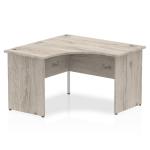 Impulse 1200mm Corner Office Desk Grey Oak Top Panel End Leg I003138