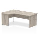 Impulse 1800mm Left Crescent Office Desk Grey Oak Top Panel End Leg I003139