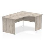 Impulse 1600mm Right Crescent Office Desk Grey Oak Top Panel End Leg I003142