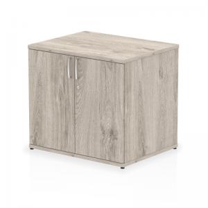 Impulse 600mm Deep Desk High Cupboard Grey Oak I003239