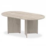 Impulse 1800 Boardroom Table Grey Oak Metal Leg
