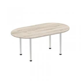 Impulse 1800 Boardroom Table Grey Oak Metal Leg I003245