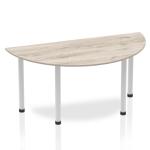 Impulse Semi-circle Table 1600 Grey Oak Post Leg Silver I003250