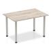 Impulse Straight Table 1400 Grey Oak Post Leg Silver I003252