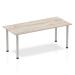 Impulse Straight Table 1800 Grey Oak Post Leg Silver I003254