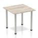 Impulse Square Table 800 Grey Oak Post Leg Silver I003255