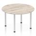 Impulse 1200mm Round Table Grey Oak Top Silver Post Leg I003257