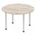 Impulse 1200mm Round Table Grey Oak Top Silver Post Leg I003257