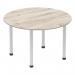 Impulse 1200mm Round Table Grey Oak Top Silver Post Leg I003257