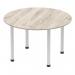 Impulse 1200mm Round Table Grey Oak Top Silver Post Leg I003257