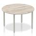 Impulse 1200mm Round Table Grey Oak Top Silver Box Frame Leg I003258