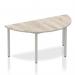 Impulse 1600mm Semi-Circle Table Grey Oak Top Silver Box Frame Leg I003259