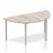 Impulse Semi-circle Table 1600 Grey Oak Box Frame Leg Silver I003259