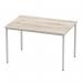 Impulse 1200mm Straight Table Grey Oak Top Silver Box Frame Leg I003260