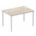 Impulse 1200mm Straight Table Grey Oak Top Silver Box Frame Leg I003260