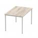 Impulse 1200mm Straight Table Grey Oak Top Silver Box Frame Leg I003260