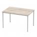 Impulse 1200mm Straight Table Grey Oak Top Silver Box Frame Leg I003260