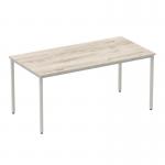 Impulse 1600mm Straight Table Grey Oak Top Silver Box Frame Leg I003261