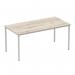 Impulse 1600mm Straight Table Grey Oak Top Silver Box Frame Leg I003261