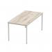 Impulse 1600mm Straight Table Grey Oak Top Silver Box Frame Leg I003261