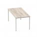 Impulse 1600mm Straight Table Grey Oak Top Silver Box Frame Leg I003261