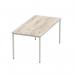 Impulse 1600mm Straight Table Grey Oak Top Silver Box Frame Leg I003261