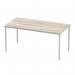 Impulse 1600mm Straight Table Grey Oak Top Silver Box Frame Leg I003261