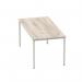 Impulse 1600mm Straight Table Grey Oak Top Silver Box Frame Leg I003261