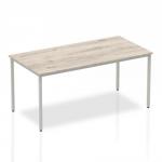 Impulse Straight Table 1600 Grey Oak Box Frame Leg Silver