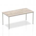 Impulse Straight Table 1600 Grey Oak Box Frame Leg Silver I003261