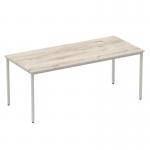 Impulse 1800mm Straight Table Grey Oak Top Silver Box Frame Leg I003262