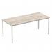 Impulse 1800mm Straight Table Grey Oak Top Silver Box Frame Leg I003262