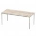 Impulse 1800mm Straight Table Grey Oak Top Silver Box Frame Leg I003262