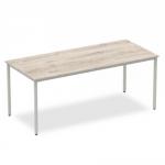Impulse Straight Table 1800 Grey Oak Box Frame Leg Silver