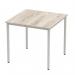 Impulse 800mm Straight Table Grey Oak Top Silver Box Frame Leg I003263