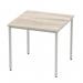 Impulse 800mm Straight Table Grey Oak Top Silver Box Frame Leg I003263