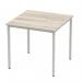 Impulse 800mm Straight Table Grey Oak Top Silver Box Frame Leg I003263