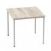 Impulse 800mm Straight Table Grey Oak Top Silver Box Frame Leg I003263